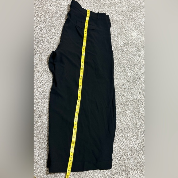 J Crew Women’s Essential Wide Leg Pant Pleated Front Size 24 Cuffed Hem Black - Picture 11 of 12